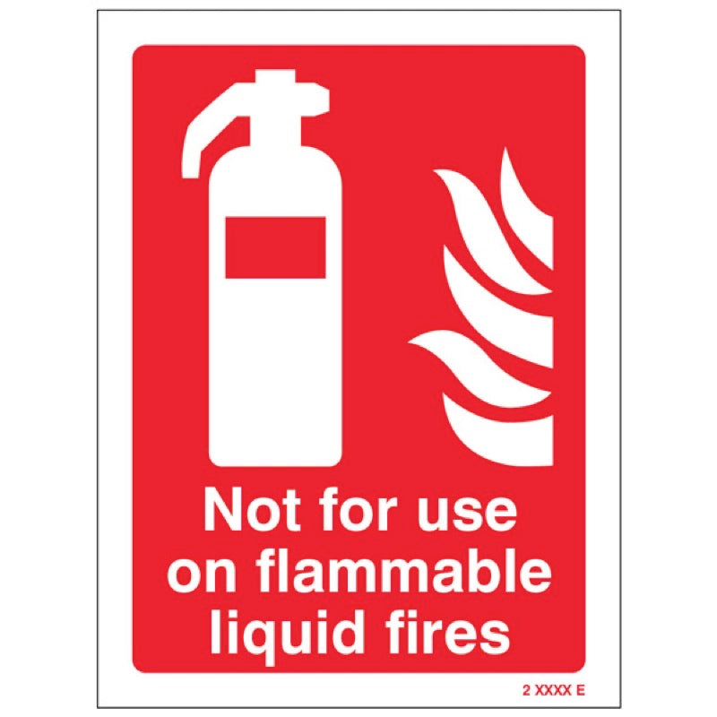 Not for use on flammable liquid fires