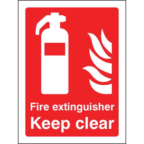 Fire extinguisher keep clear