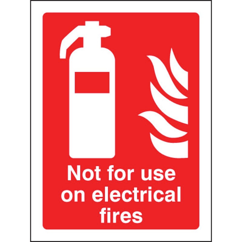 Not for use on electrical fires