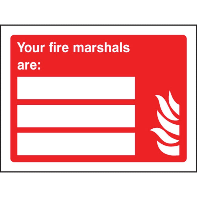 Your fire marshals are (space for 3 people)