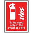 To be used only in the event of a fire