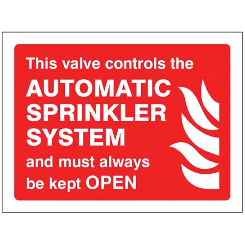 This valve controls automatic sprinkler system and must always be kept open