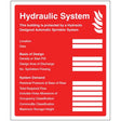 Hydraulic sprinkler system ID plate sign