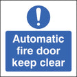 Automatic fire door keep clear