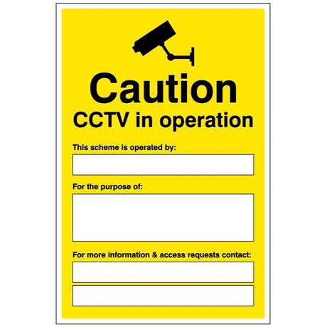 Caution CCTV in operation - with space for including scheme details