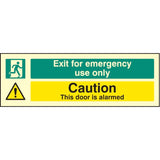 Exit for emergency use only caution this door is alarmed