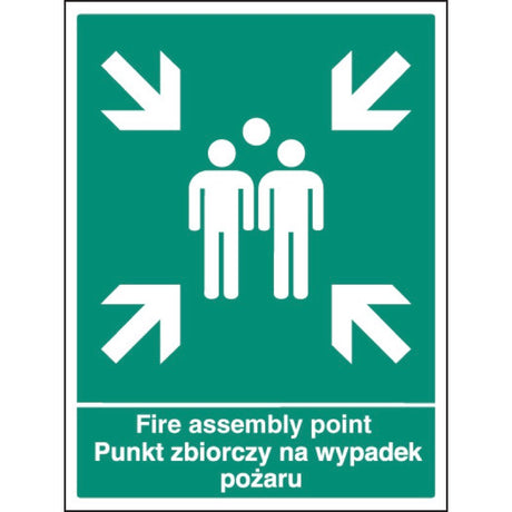 Fire assembly point (English and Polish language)