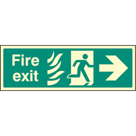 Fire exit - arrow right (photolum) HTM