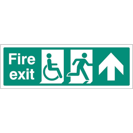 Disabled fire exit arrow ahead