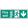 Fire exit arrow down HTM