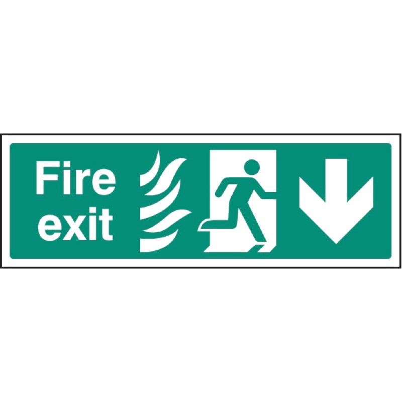 Fire exit arrow down HTM