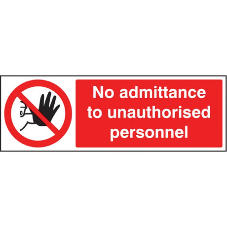 No admittance to unauthorised personnel