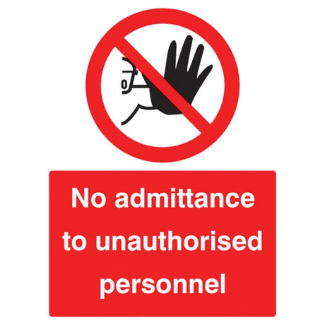 No admittance to unauthorised personnel