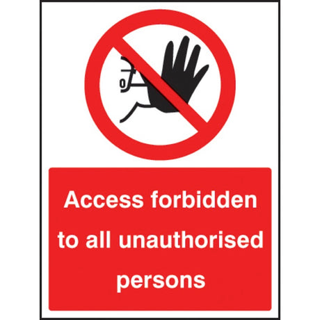 Access forbidden to all unauthorised persons