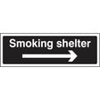 Smoking shelter right arrow (white/black)