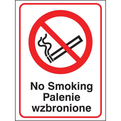 No smoking (English and Polish language)