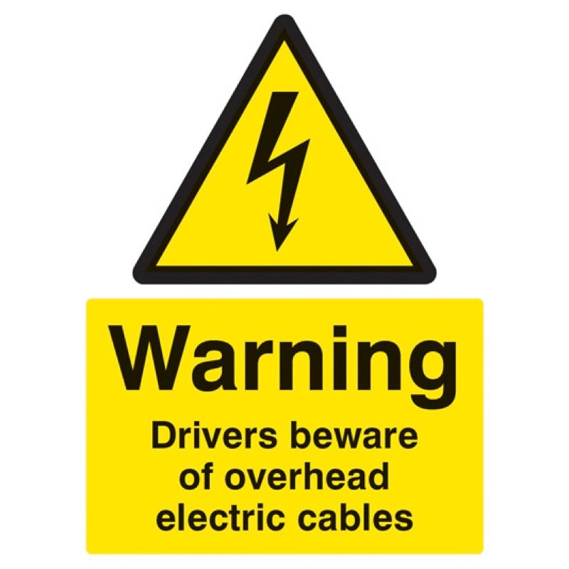 Warning drivers beware overhead cables