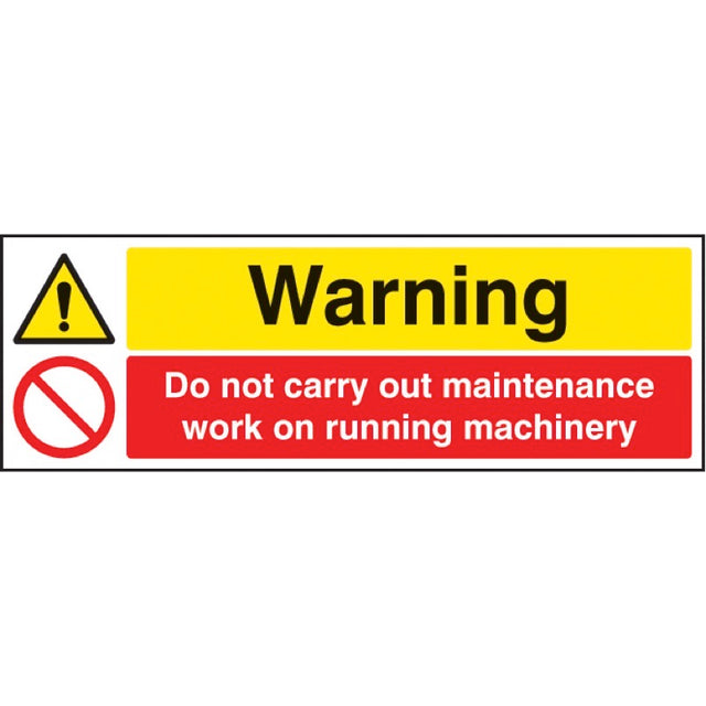 Warning do not carry out maintenance etc