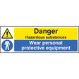 Danger hazardous substances wear PPE