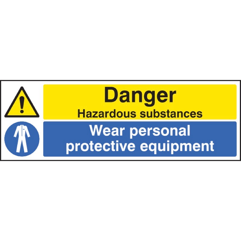 Danger hazardous substances wear PPE