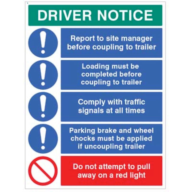 Driver notice Coupling to trailerâ€¦