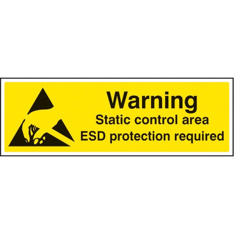 Warning static control area ESD protection required