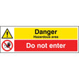 Danger hazardous areas Do not enter