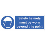 Safety helmets must be worn beyond this point