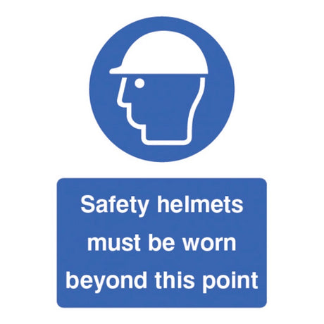 Safety helmets must be worn beyond this point