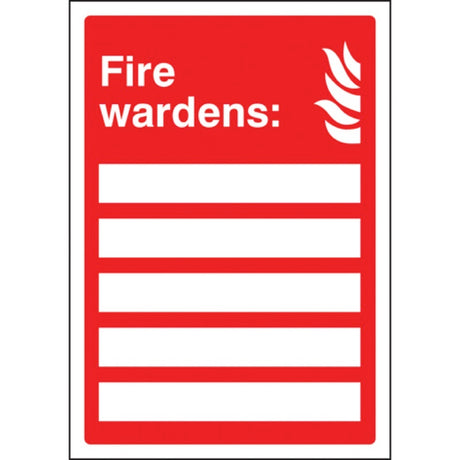 Your fire wardens are (space for 5) adapt-a-sign 215x310mm