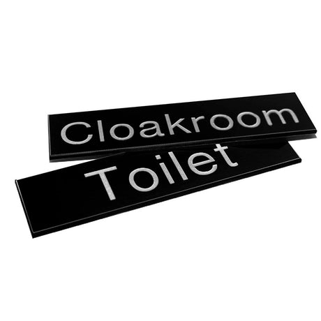 Engraved Sign with adhesive backing - 100x75mm White text on black