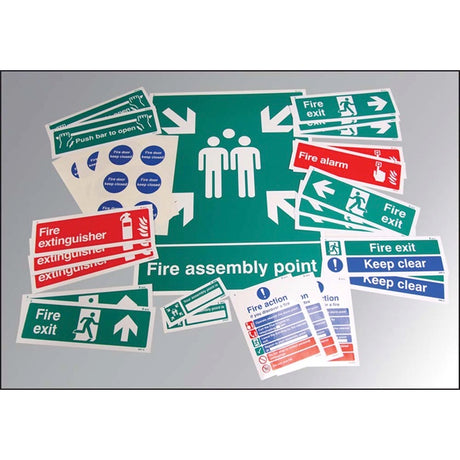 Fire safety signs kit - rigid value pack (save 20%)