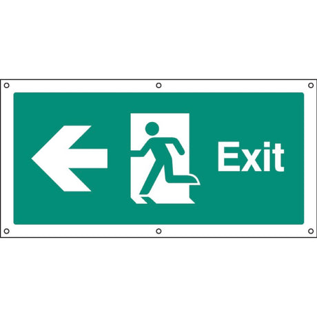 Exit left banner c/w eyelets