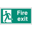 Fire exit left BS single sided 800x400mm 5mm rigid