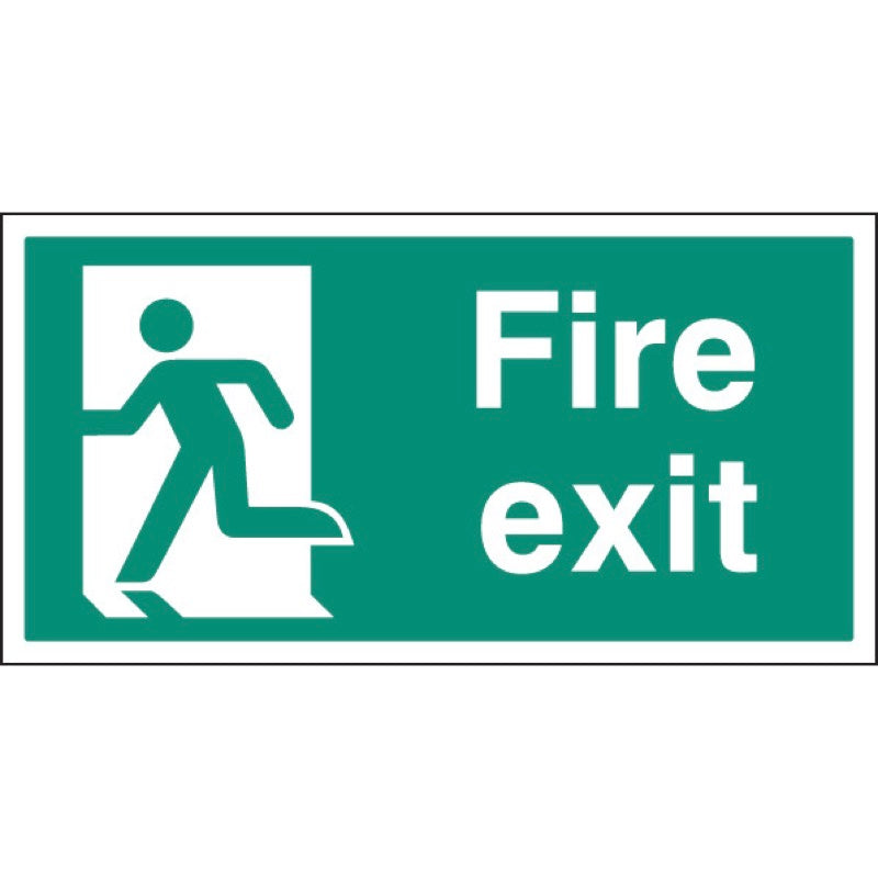 Fire exit left BS single sided 800x400mm 5mm rigid