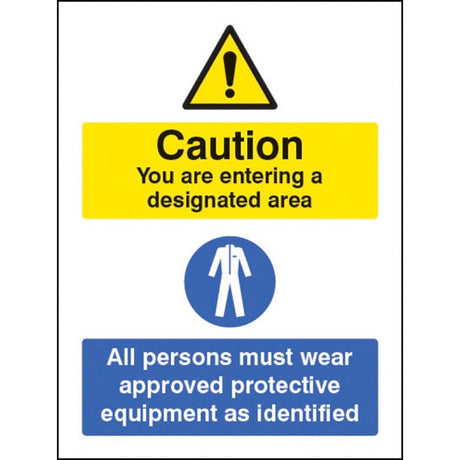 Designated area all persons must wear approved PPE