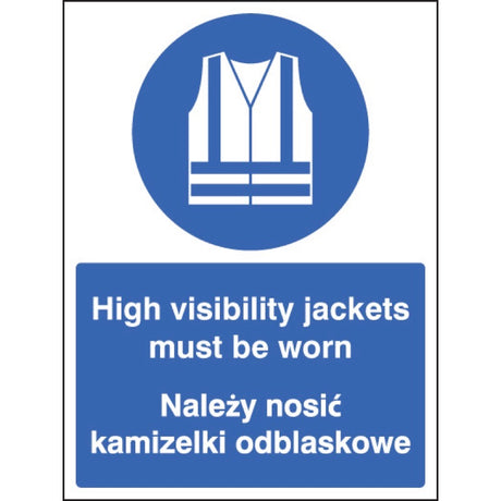 High visibility jackets must be worn (English and Polish language)