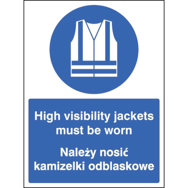 High visibility jackets must be worn (English and Polish language)