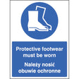 Protective footwear must be worn (English and Polish language)