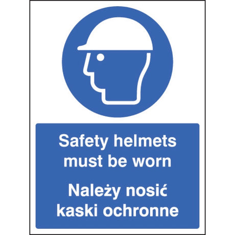 Safety helmets must be worn (English and Polish language)