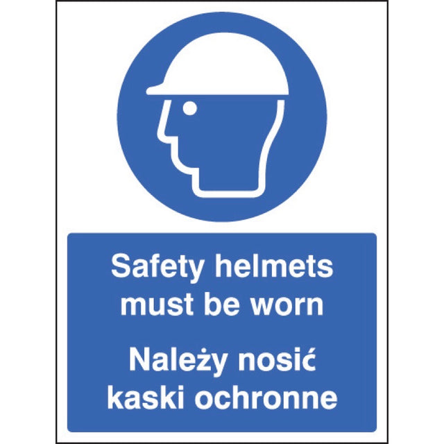 Safety helmets must be worn (English and Polish language)