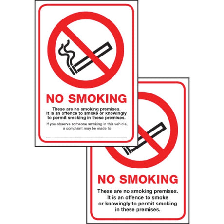 Scotland no smoking premise double sided