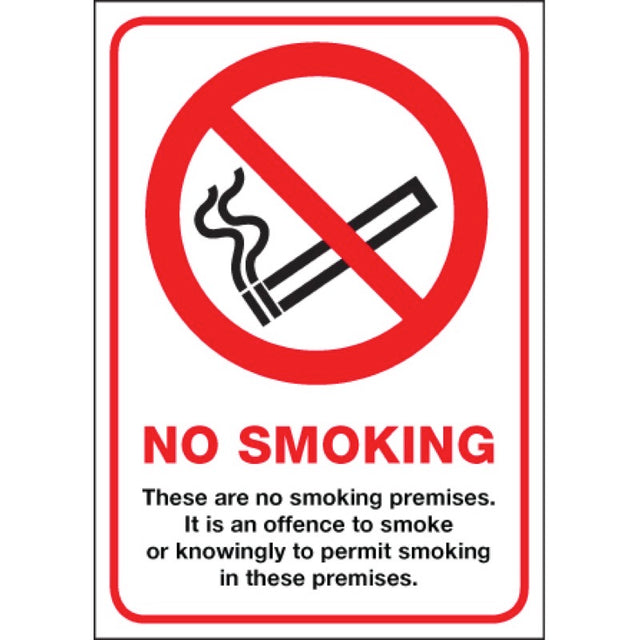 Scotland no smoking premises A4 rigid plastic