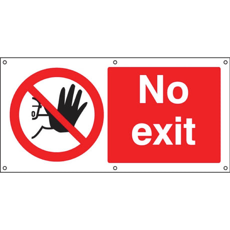 No exit banner c/w eyelets 1270x610mm