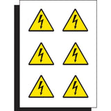 Electricity label 50mm sheet of 6