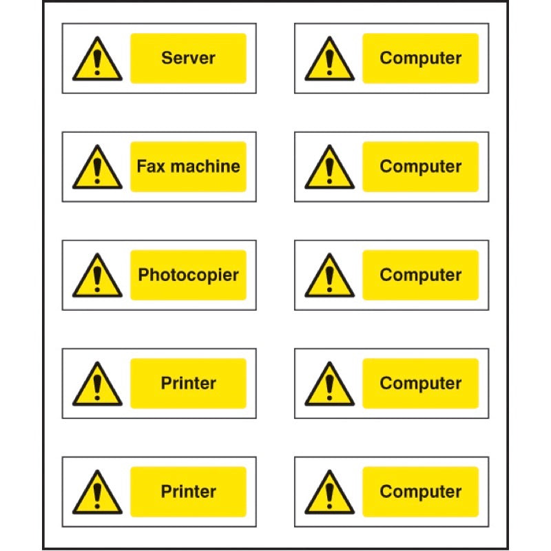 Office labels (various machinery) sheet of 10 labels 40x18mm