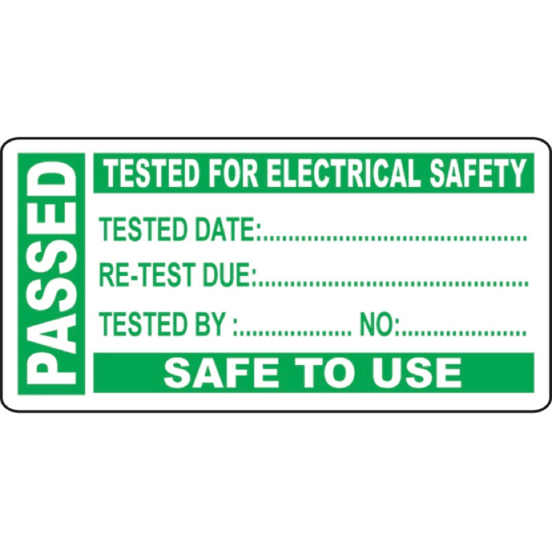 250 PAT Test Write On Labels - Passed 50x25mm