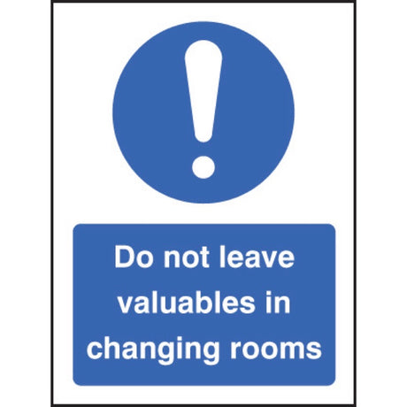 Do not leave valuables in changing rooms