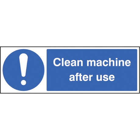 Clean machine after use