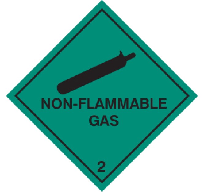 100 S/A labels 100x100mm Non flammable gas